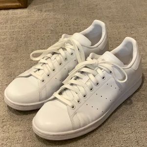 ADIDAS STAN SMITH ALL WHITE SNEAKERS 9.5 US
